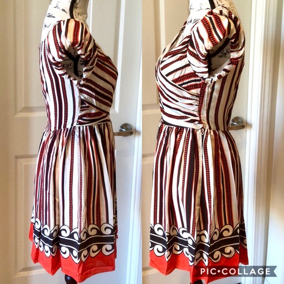 Anna Sui 100% Silk Striped Dress size Small - Picture 7 of 8